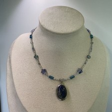 Silver vintage style lapis