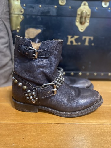 Ash black leather studded - ash,