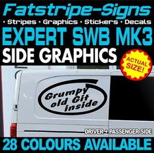 to fit PEUGEOT EXPERT MK3 SWB L1 GRUMPY GIT INSIDE GRAPHICS STICKERS CAMPER VAN