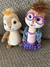 Alvin and chipmunks, Theodore  and  Jeanette  7in stuffed   ex condition  washed
