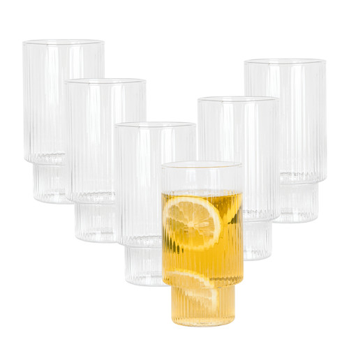 Origami ribbed highball water - ribbed,