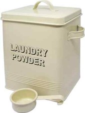 Retro Laundry Powder Storage Tin with Scoop Dishwasher Detergent Container Cream