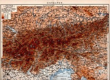 Eastern Alps + historical map