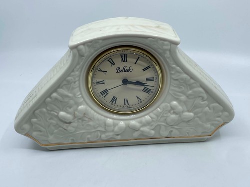 Belleek off white mantel clock - belleek,