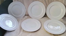 Royal Albert Val D'Or Set 6 Dinner Plates 1st Quality 26cm White Bone China