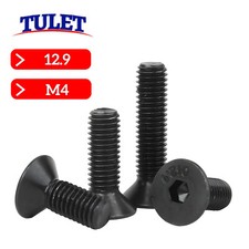M4 DIN 7991 12.9 Steel Countersunk Head Screws Black Hex Socket Countersunk M4x