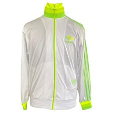 Adidas Chile 62 Track Jacket Mens Medium White Neon Green Rare 2011 Edition 40R