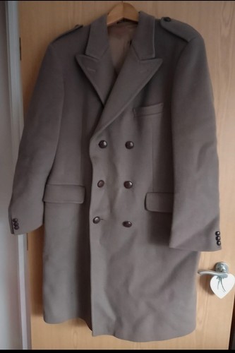 Crombie taupe wool overcoat