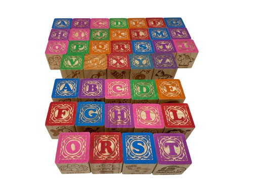 Wooden alphabet blocks - wooden,
