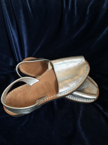 Mibo silver leather avarca - silver,