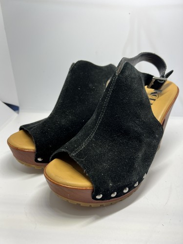 Korks black suede platform - black,