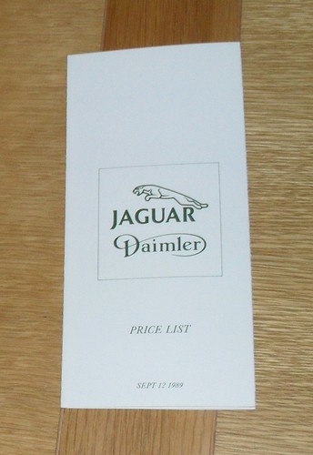 Jaguar daimler price list 1989 - daimler,