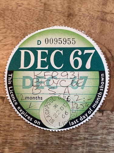 Vintage old tax disc december - vintage,