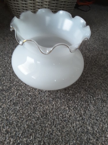 White glass lamp shade vintage - white,