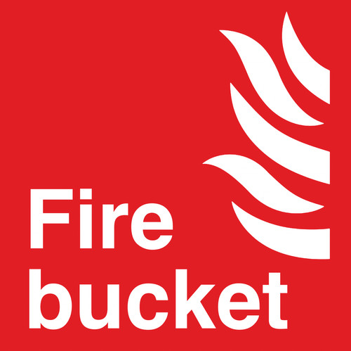 Fire bucket for use - for, sign