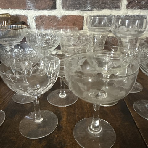 Vintage etched glass - x,