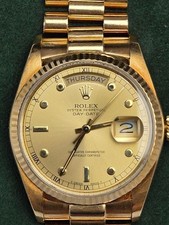 Rolex Day Date 18038, 18k Gold with President bracelet + rare Pinball dial