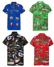DAMAGED Christmas Hawaiian Shirt Mens Santa Loud Hawaii Surf Xmas T-Shirt S-5XL