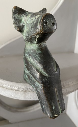 Vintage solid bronze pig - solid,
