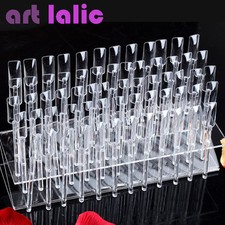 32/64 Tips Color Sticks Nail Art Display Stand Salon Tool UV Gel Acrylic Rack