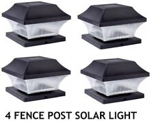 Outdoor Solar Powered LED Deck Post Light Garden Cap Square Fence Landscape Lamp