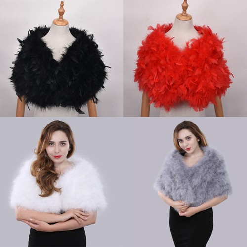 Real ostrich feather fur shawl - real,