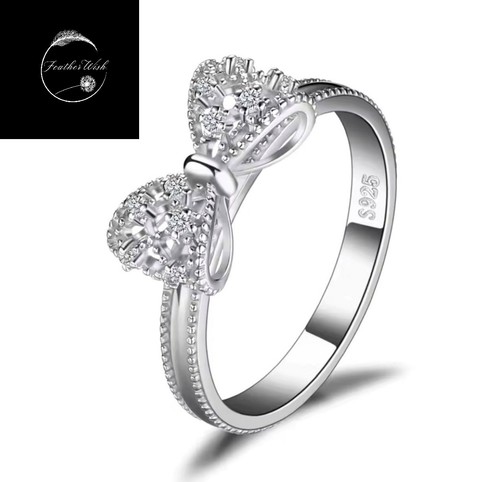 Sterling silver 925 ring bow - ring,