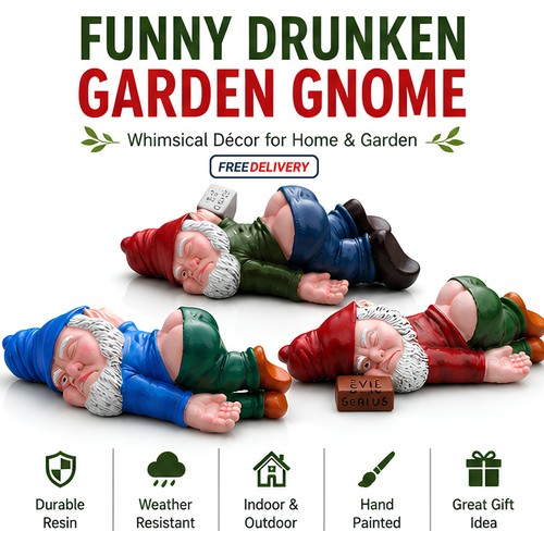Funny drunk dwarf garden - dwarf, gnome