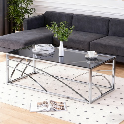 Rectangular glass coffee table - rectangular,