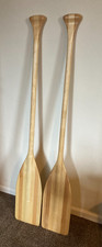 2 x Canadian Canoe Style Wooden Paddles - 125 cm
