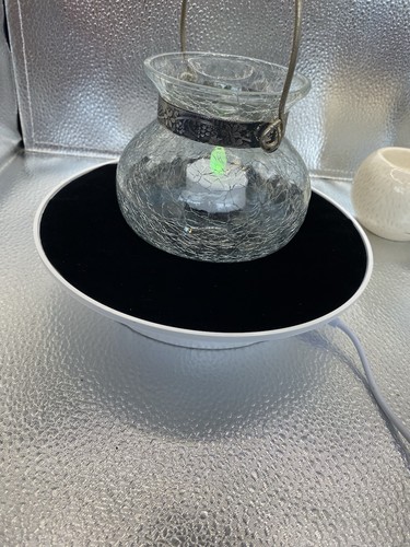 Clear crackle glass - clear, metal