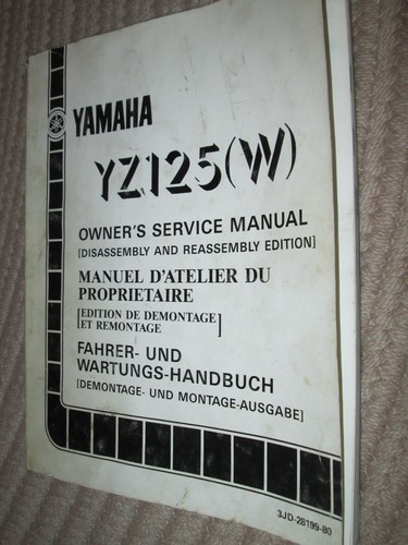 Yamaha 1989 yz125w owner s - yz125w, owner's