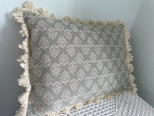 Susie Watson Duck Sprig Fabric Cotton Fabric  Fan Edge Cushion Cover Plain  Back