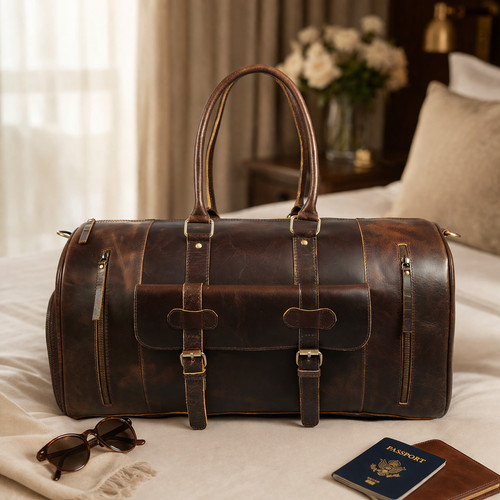 Genuine leather duffel bag men - genuine,