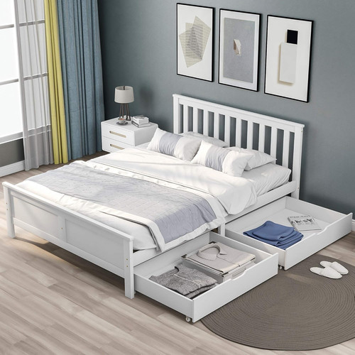 Bed frame storage solid - bed,