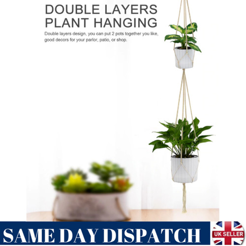 Macrame jute plant hanger - jute,