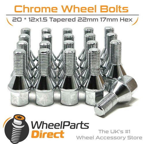 Wheel bolts 12x1 chrome - (20), 12x1.5