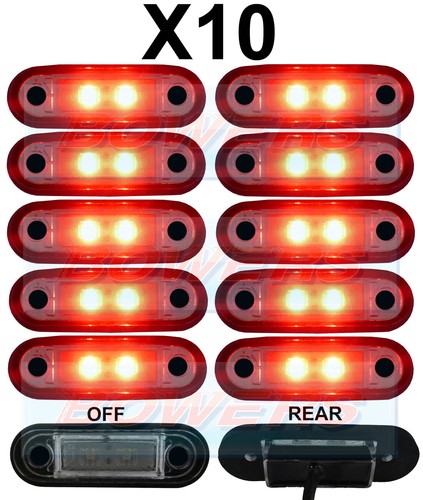 10x 12v 24v flush - flush, red
