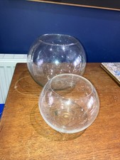 Two  Clear Round Glass Fish