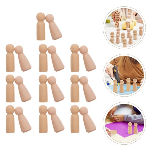 Set blank wooden peg - set,