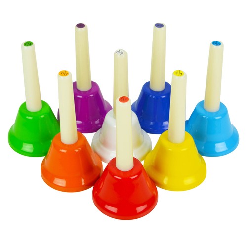 Coloured hand bells set 8 - bells,