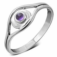 Evil Eye Amethyst Ring