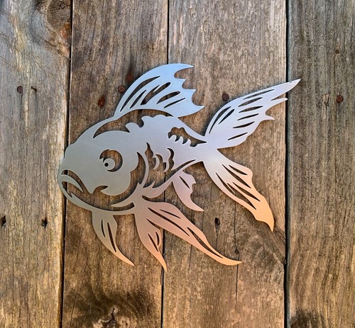 Gold fish steel wall - fish,