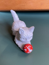 Vintage Goebel  Kitten with Ball Figurine White Kitten, Cat, Red Ball G364/5