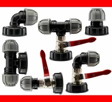 ibc storage tank fittings,s60x6 to mdpe tee,elbow or straight,20mm,25mm or 32mm