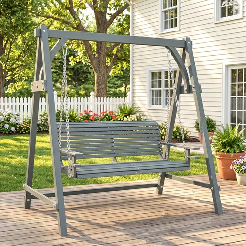 Seater wooden garden swing - seater,
