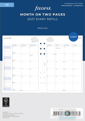 Filofax 2027 diary - 2027, a5