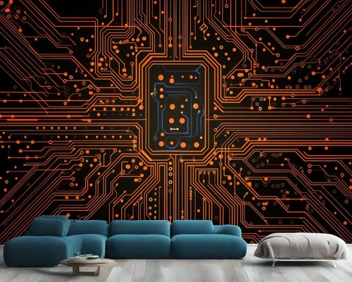 Circuit board orange - circuit,