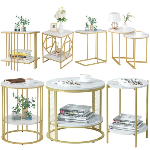 Real marble side end - real, table