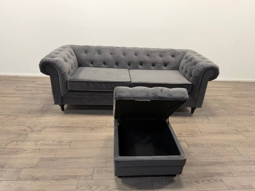 Chesterfield charcoal velvet - chesterfield,